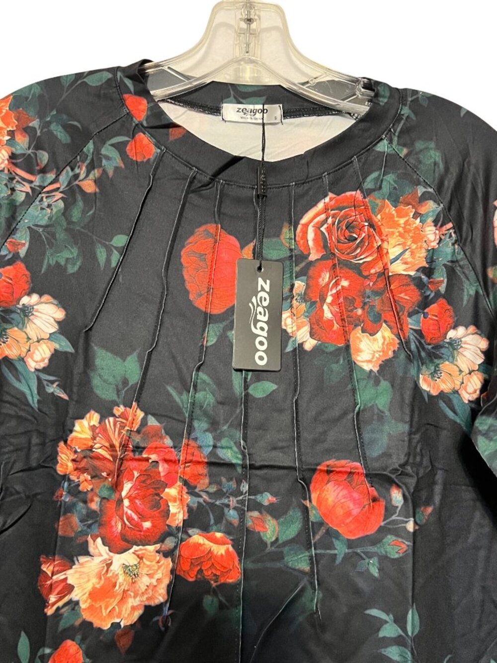 Zeagoo Fall Womens Floral Long Sleeve Top Loose Fit Casual Dressy Size Small - Picture 2 of 13